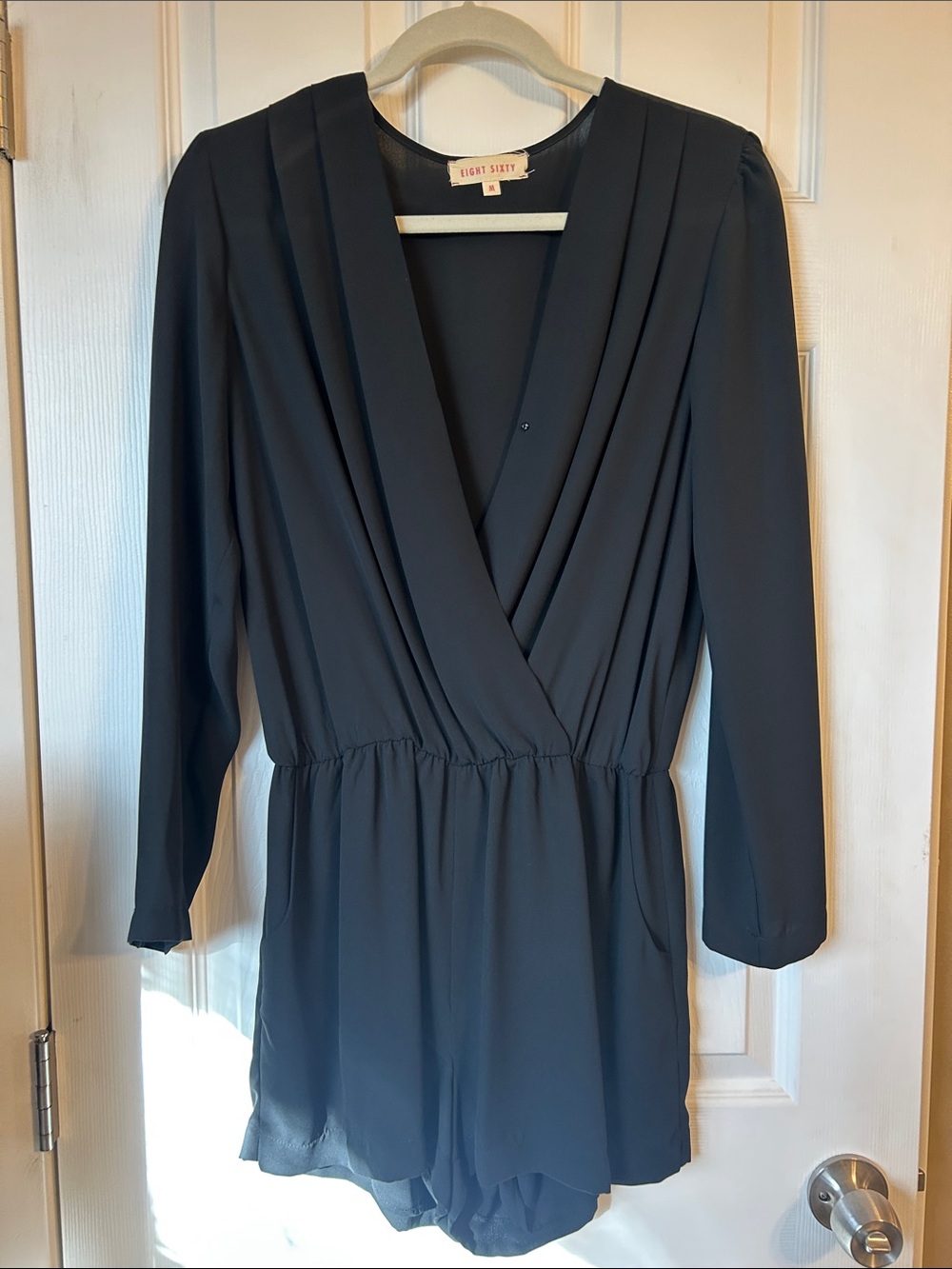 Eight Sixty Black Long-Sleeve Wrap Romper